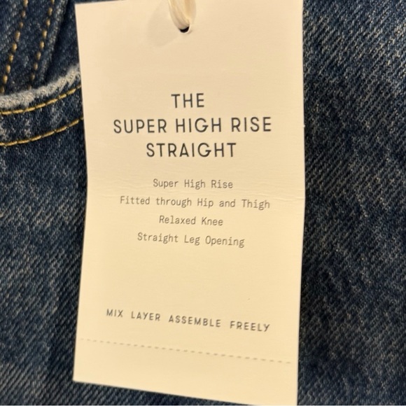 Free Asembly Super High Rise Straight Womens Distressed Jeans Size 10 - Picture 9 of 9